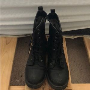 Black combat boots